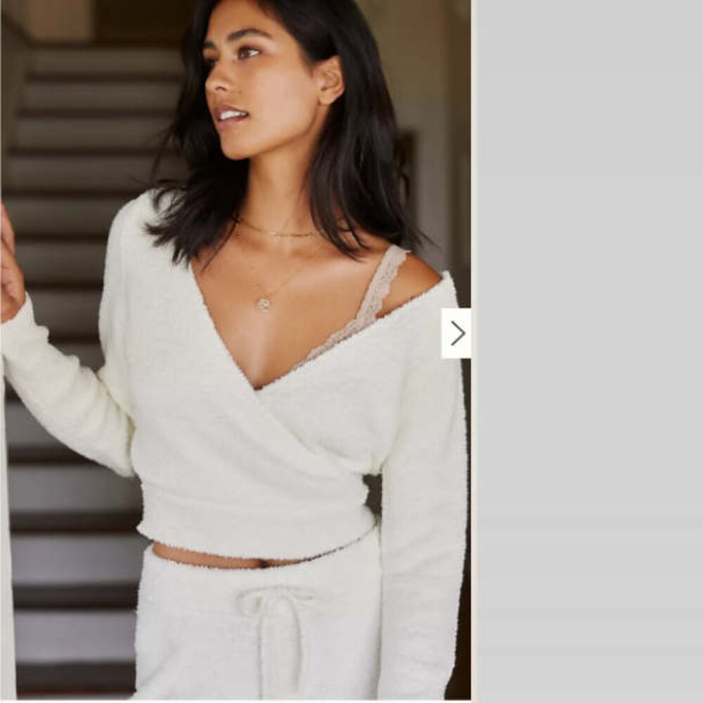 Anthropologie Daily Practice Cozy Sherpa Surplice Wrap Sweater M
